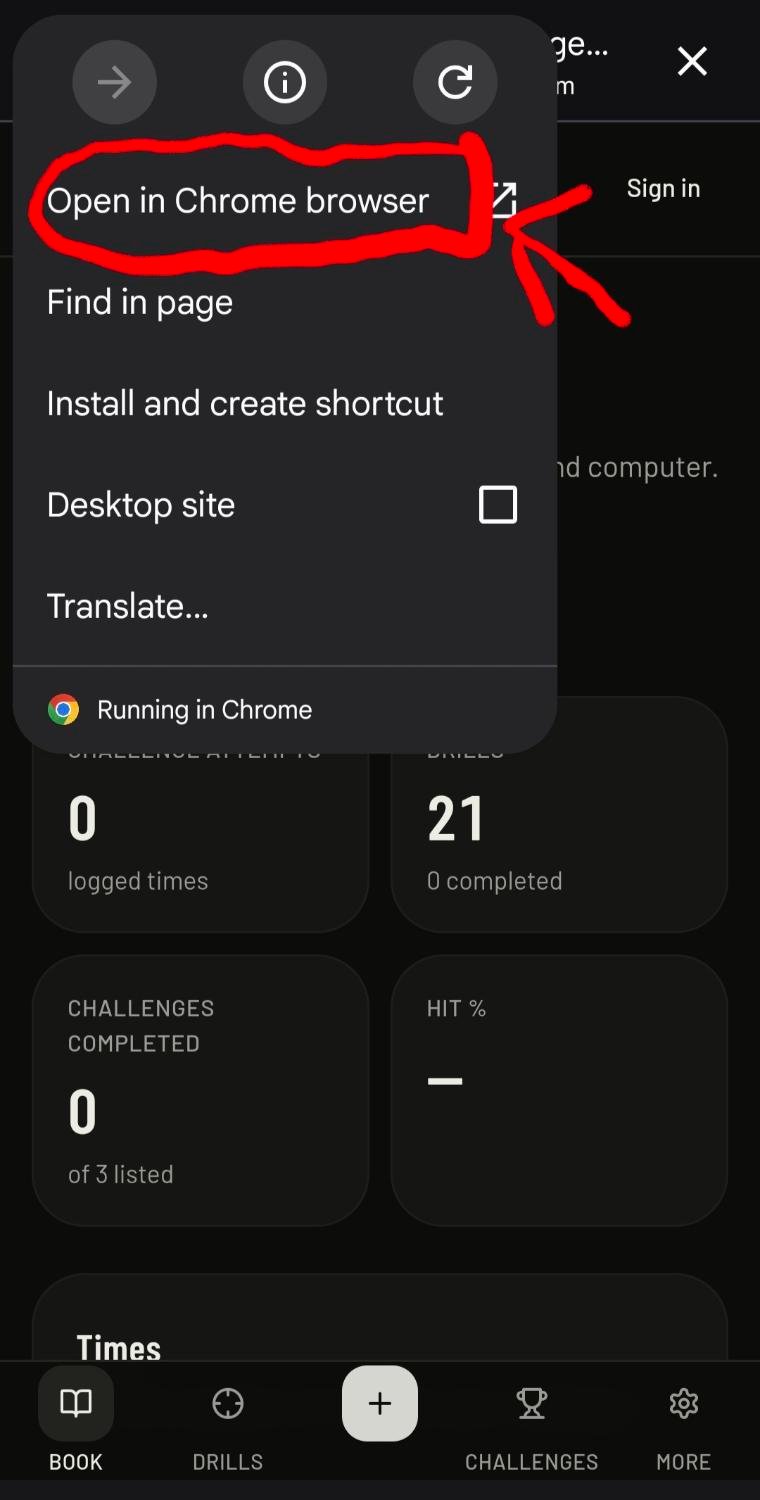 Step 2: Open in Chrome